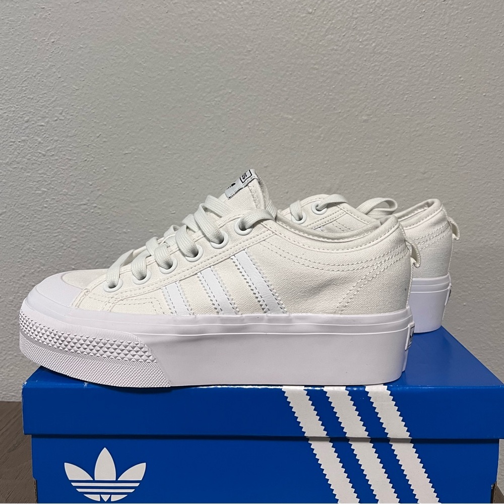 adidas Originals White Platform Sneakers